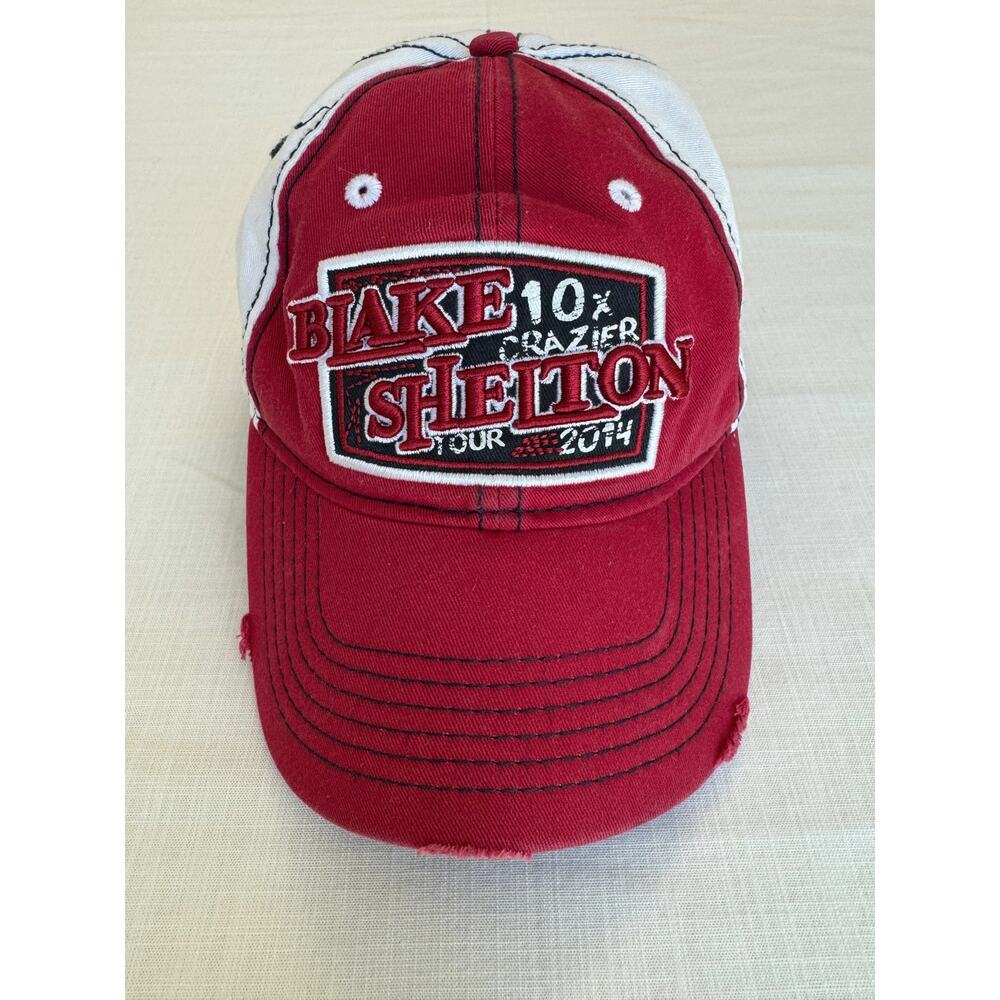 BLAKE SHELTON 10 x Crazier Tour 2014 Red Baseball Cap Hat One Size Fits All